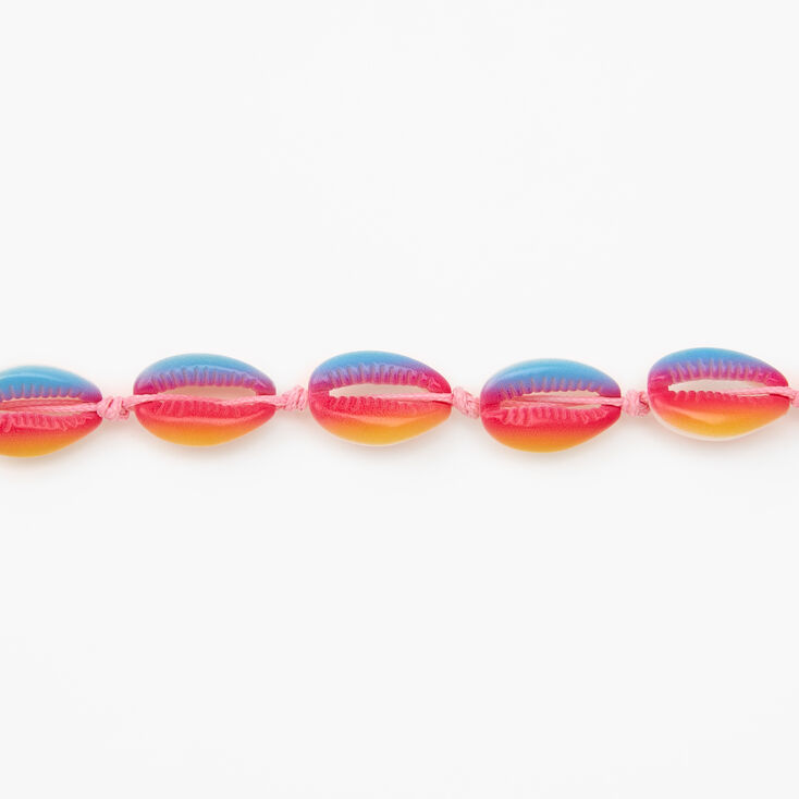 Pink Ombre Cowrie Shell Choker Necklace,