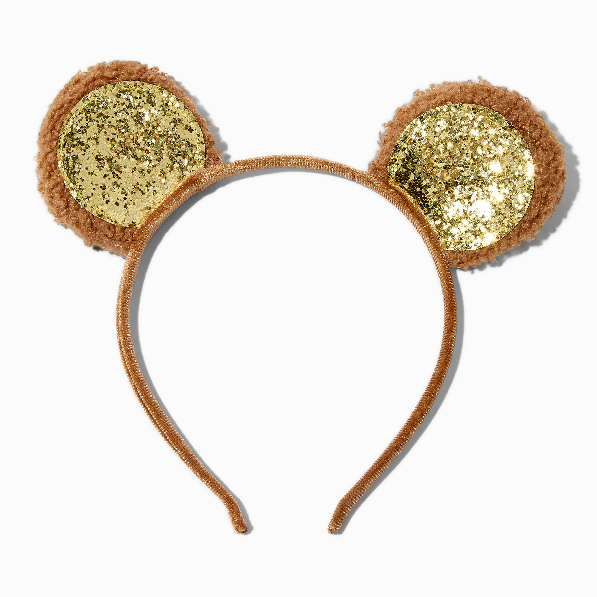 View Claires Club Glitter Woodland Ear Headband Gold information