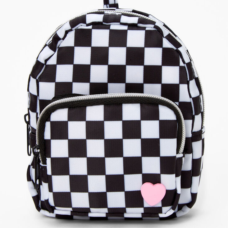 Pink Checkerboard Mini Backpack Keychain