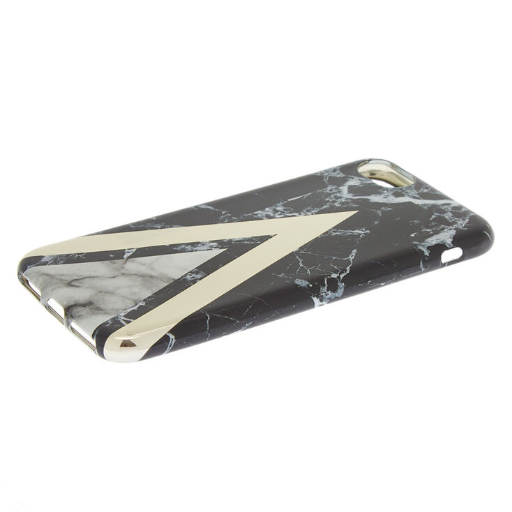 Coque de portable noire effet marbr&eacute; g&eacute;om&eacute;trique - Compatible avec iPhone 6/7/8/SE,