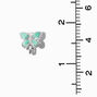 Green Threaded Design Clip-On Stud Earrings,