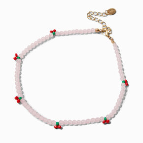 Cherry Beaded Choker Necklace,