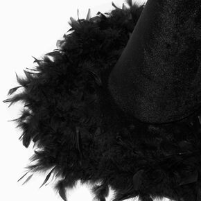 Black Feather Trim Witch Hat,