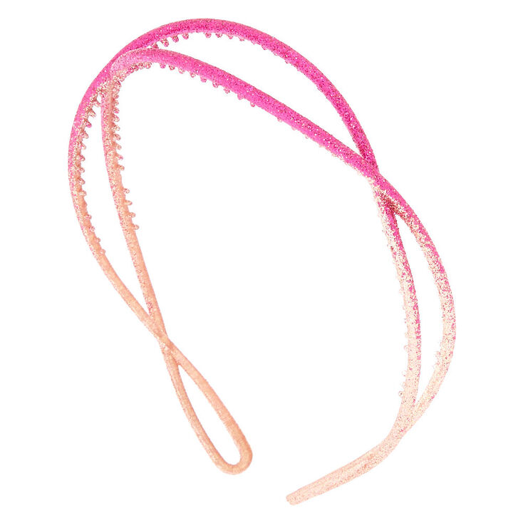 Ombre Glitter Twist Headband Pink Claire S