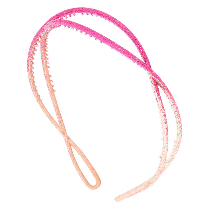 Claire's Serre-tête torsadé rose à paillettes dégradé