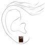 Silver Chocolate Cupcake Stud Earrings - 6 Pack,