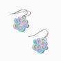 Rainbow Glitter Paw 0.5&quot; Drop Earrings ,