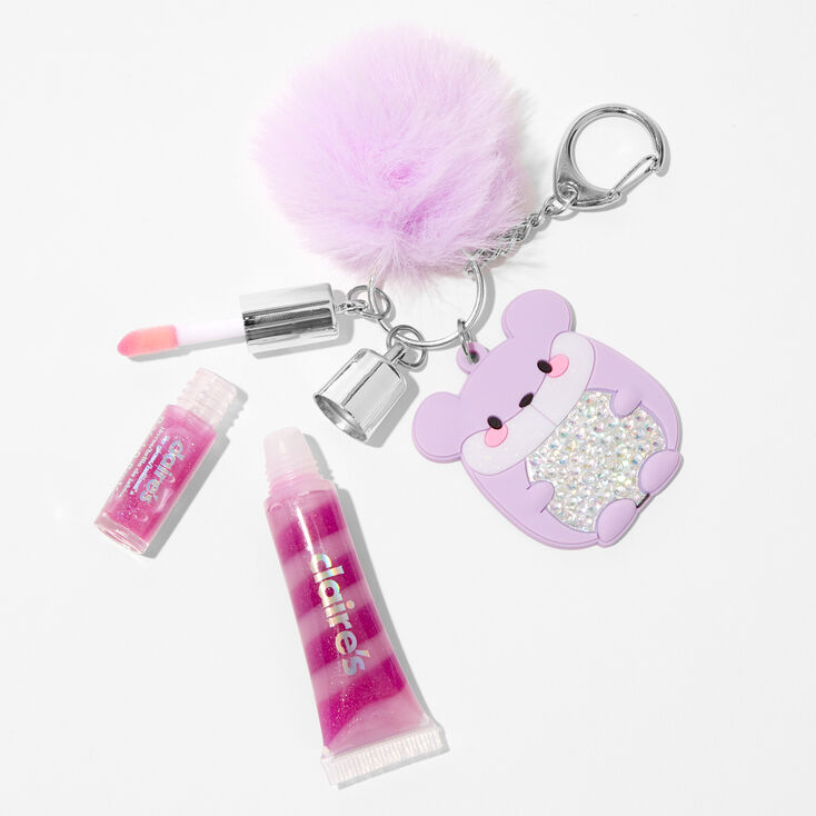 Purple Chipmunk Bling Lip Gloss Keychain,