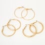 Gold 40MM Mixed Hoop Earrings - 3 Pack,