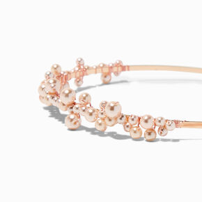Rose Gold Pearl Cluster Headband,