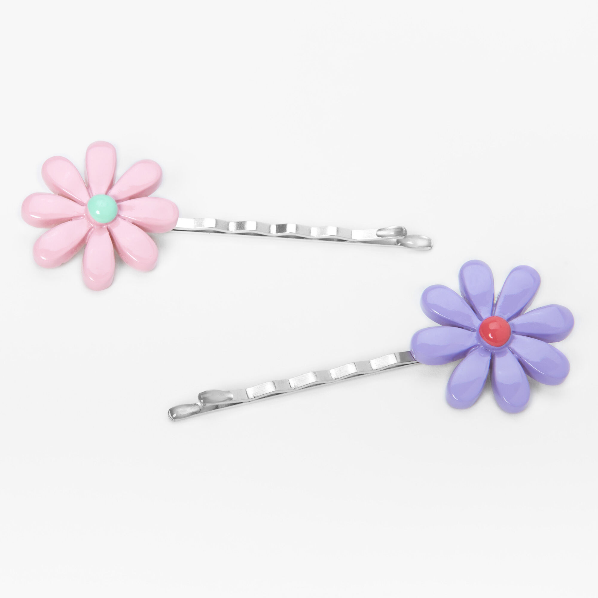 Pink & Purple Flower Hair Pins - 2 Pack,