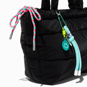 Black Nylon Puffy Tote Bag,