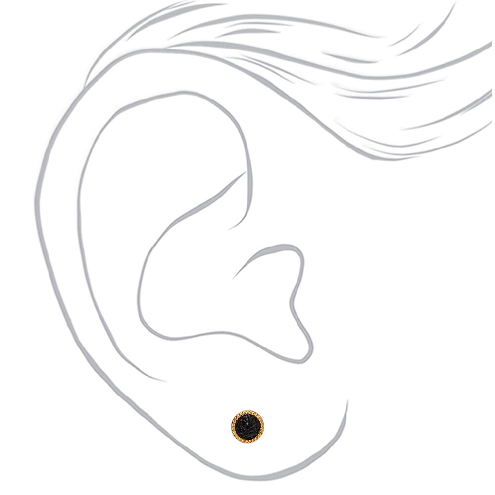 Mixed Metal Black & Gold Stud Earrings - 20 Pack,
