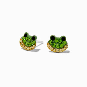 Clous d&rsquo;oreilles grenouille avec strass couleur argent&eacute;e C LUXE by Claire&rsquo;s,