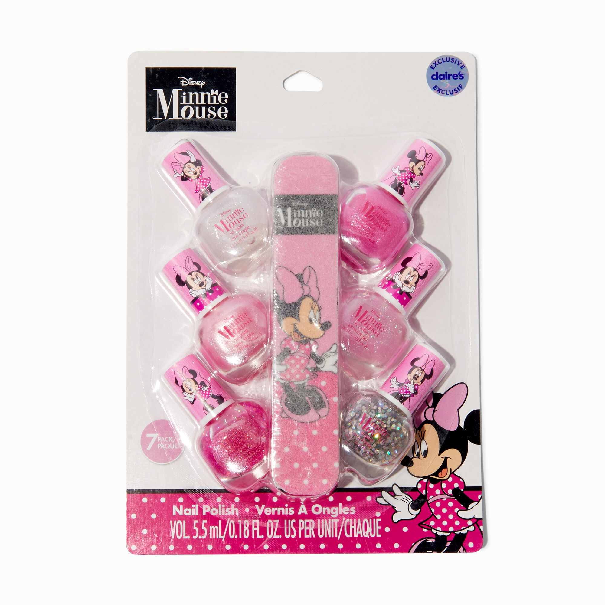View Disney Minnie Mouse Claires Exclusive Nail Polish Set 7 Pack information