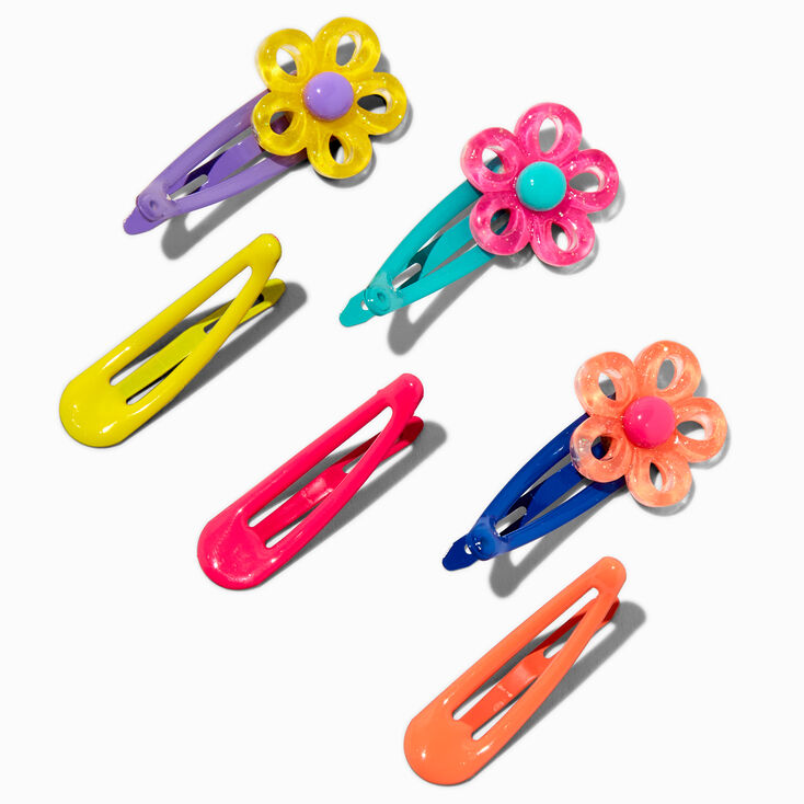 Claire&#39;s Club Retro Flower Snap Hair Clips - 6 Pack,