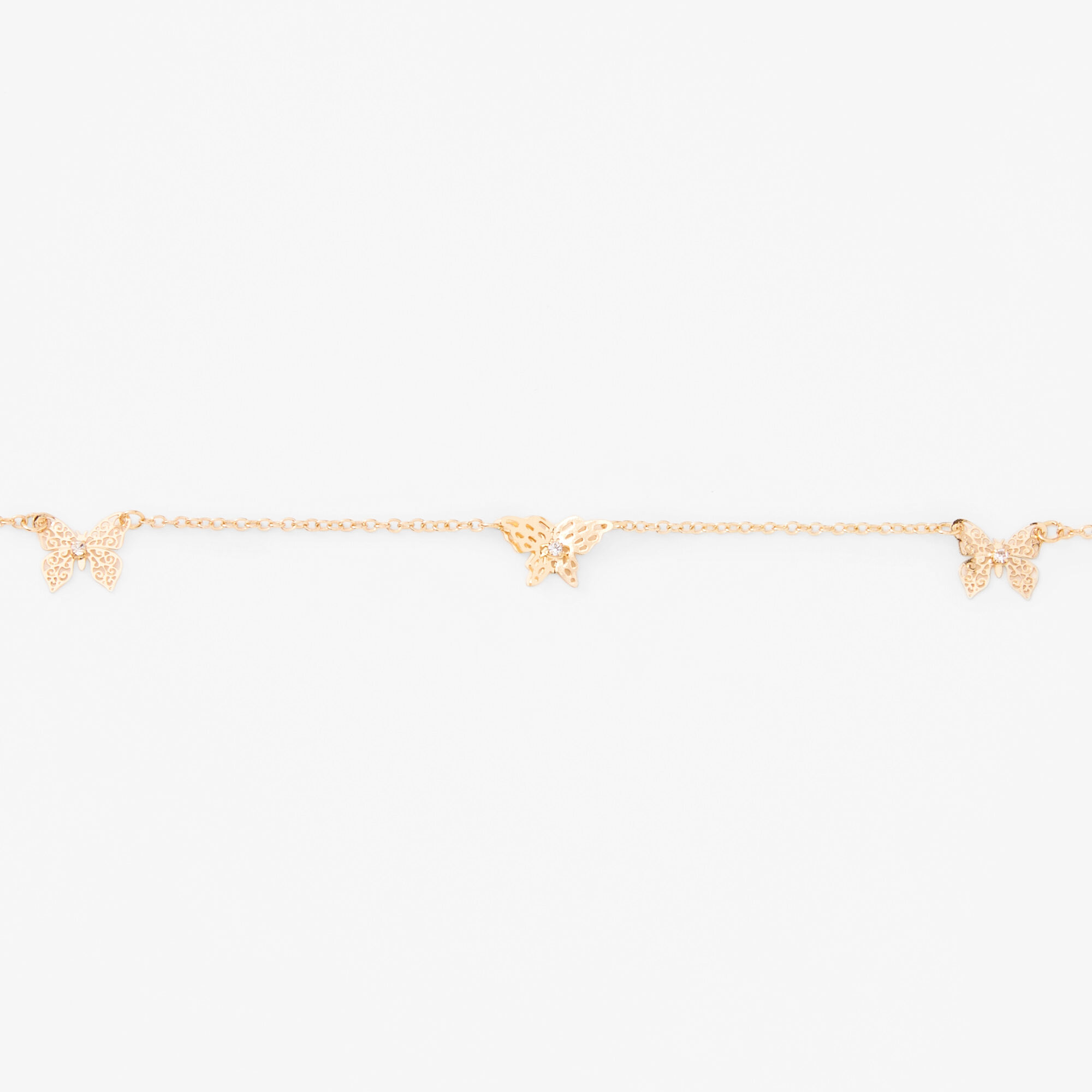 Gold Filigree Butterfly Choker Necklace,