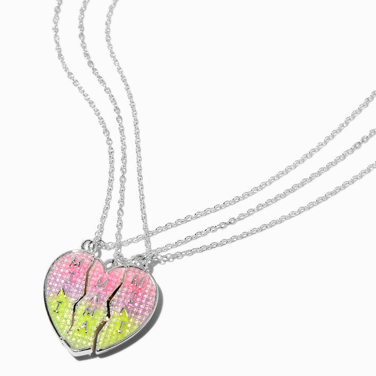 &quot;Mama &amp; Mini&quot; Split Heart Pendant Necklaces - 3 Pack,