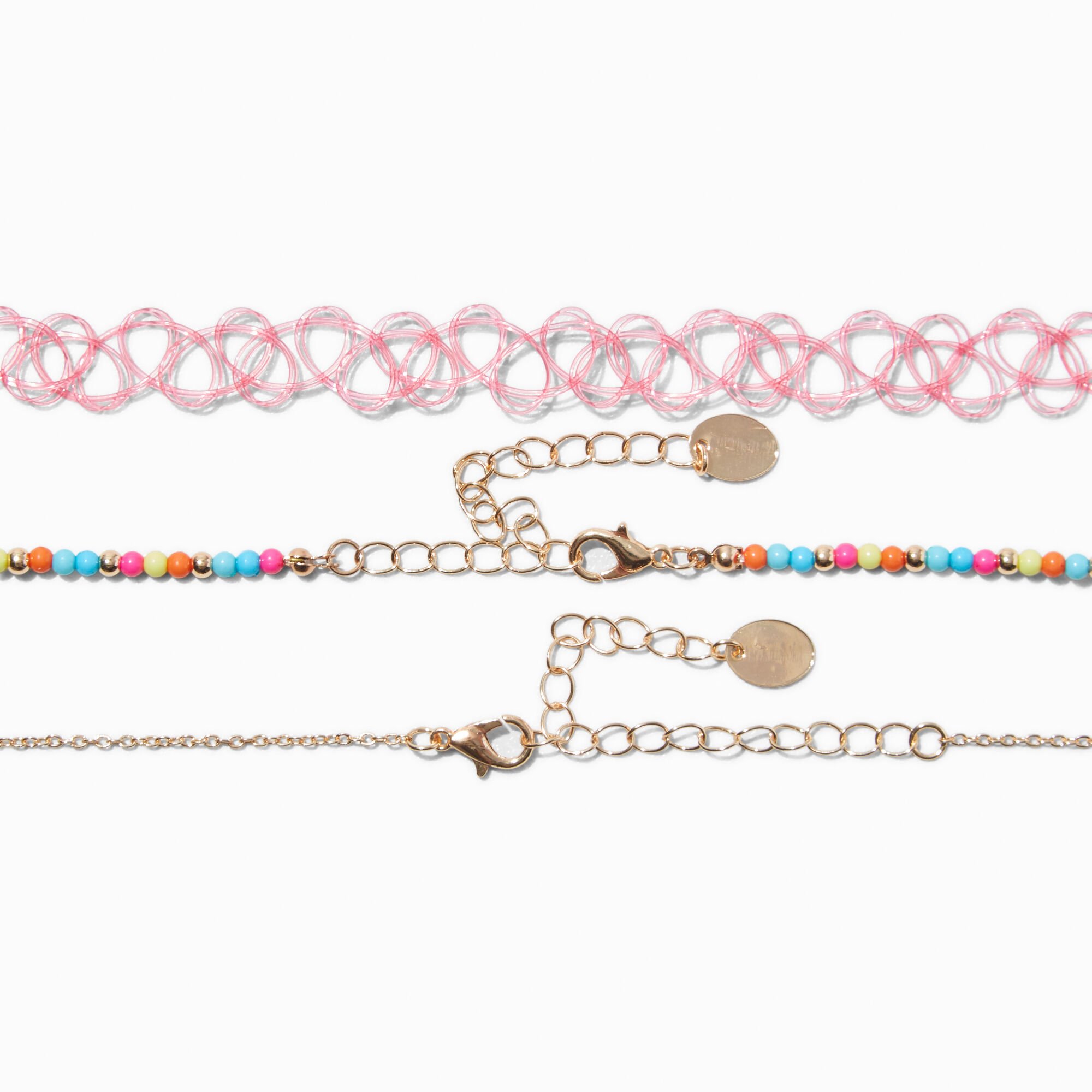 Aloha Beaded Choker Necklaces - 3 Pack,