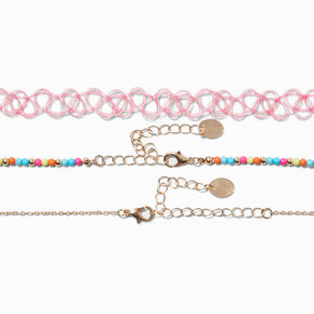 Aloha Beaded Choker Necklaces - 3 Pack,