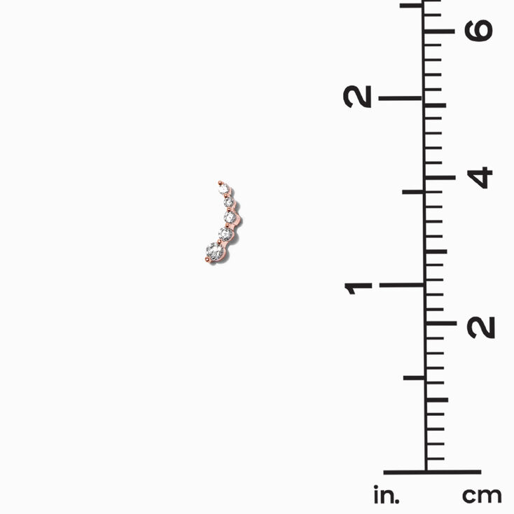 Piercing pour cartilage d&rsquo;oreille courbe strass 1,2&nbsp;mm en titane couleur dor&eacute; rose,