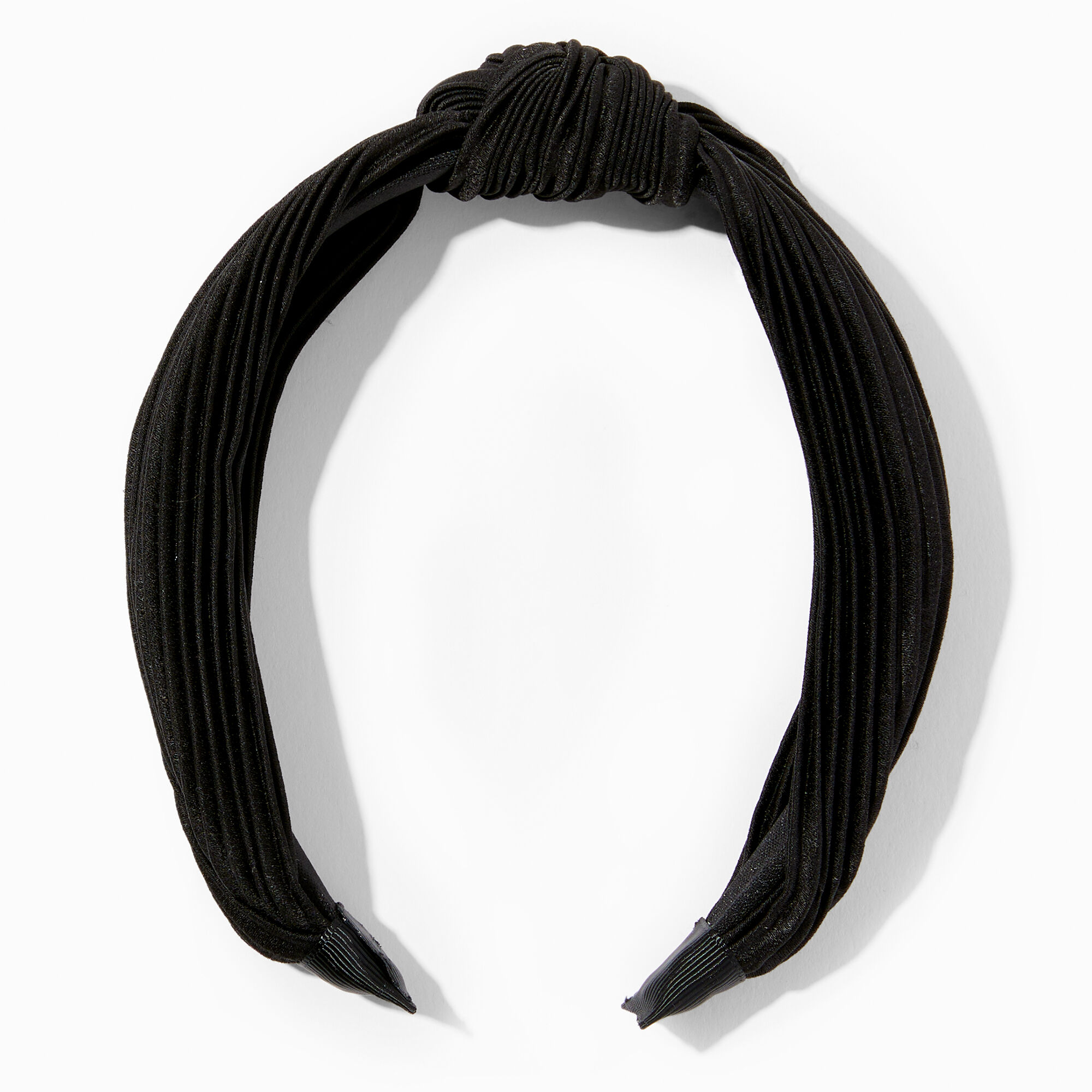 View Claires Pleated Knotted Headband Black information