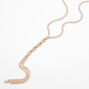 Rose Gold Braided Rhinestone Long Necklace,