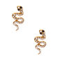 Gold-tone Embellished Snake Stud Earrings,