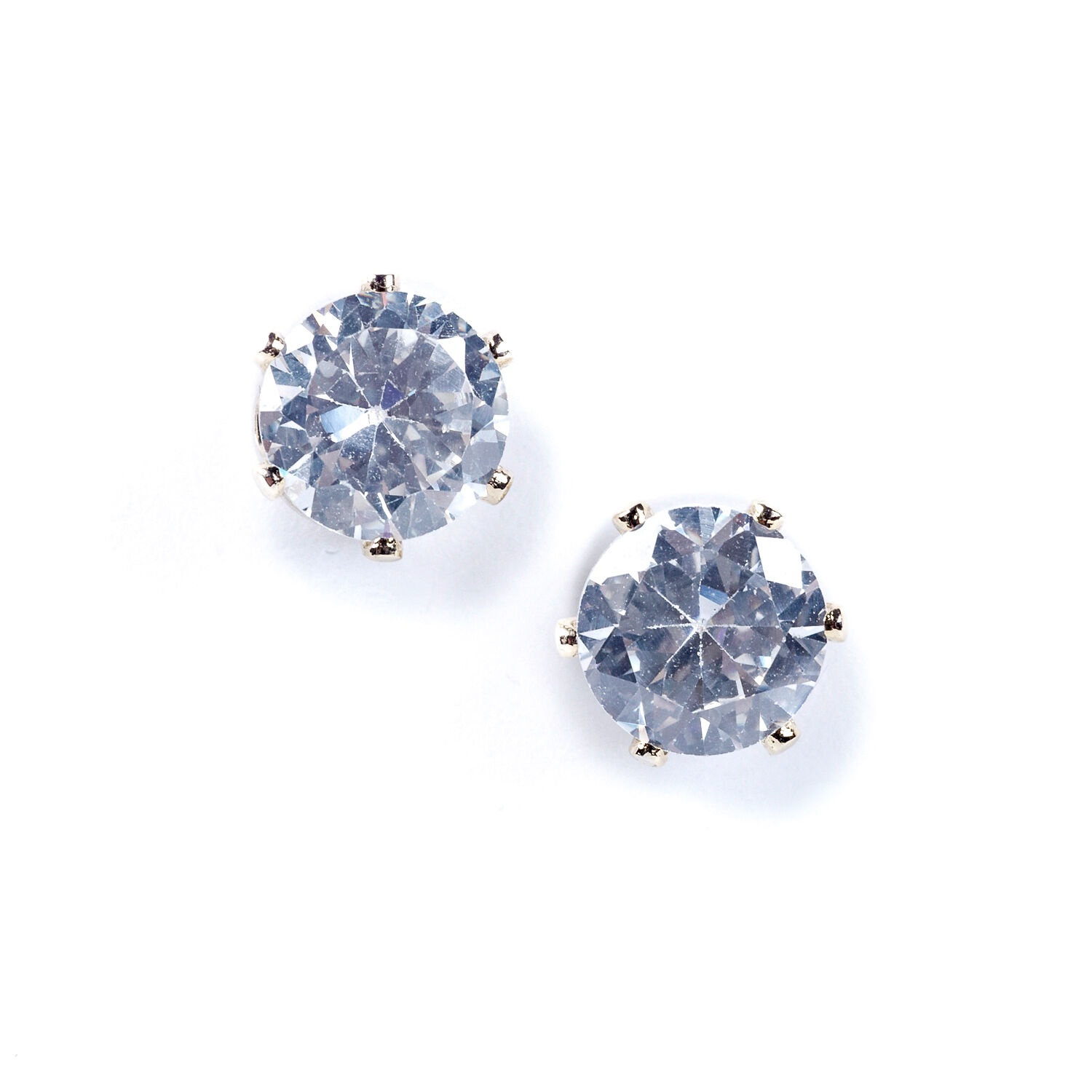 Clous d'oreilles en zircon d'imitation cubique de taille moyenne couleur doré,