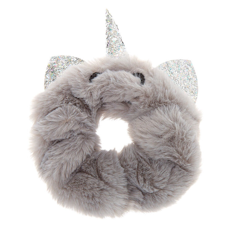 Claire's Chouchou chat licorne en fausse fourrure - Gris