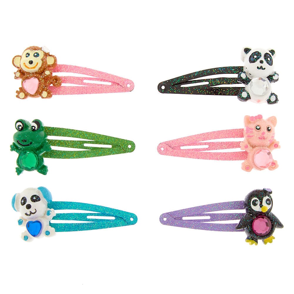 Claire's Club Animal Snap Hair Clips - 6 Pack,