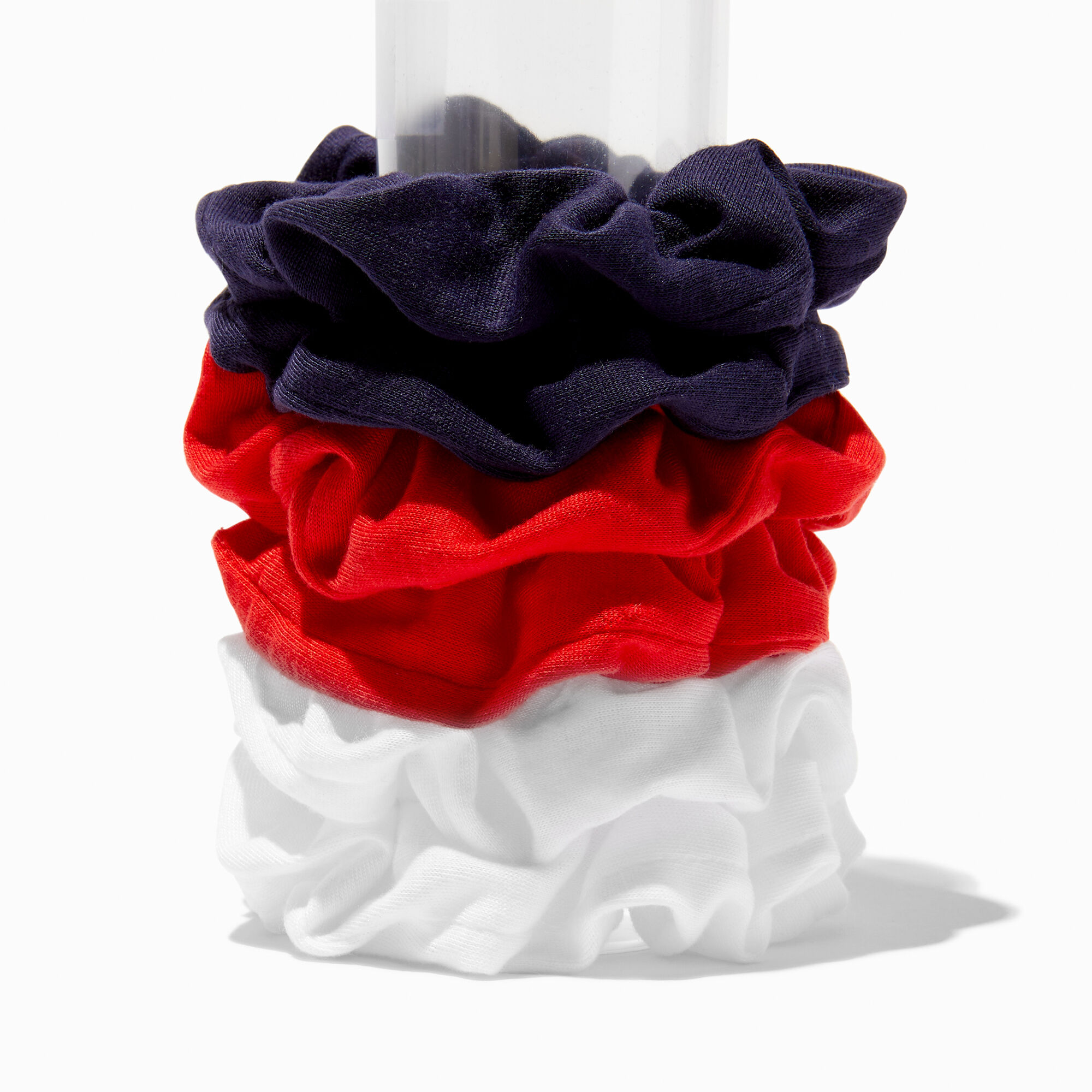 View Claires Red White Hair Scrunchies 6 Pack Blue information