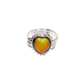 Silver Heart Mood Ring,