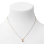 Gold Pearl Initial Chain Necklace - E,
