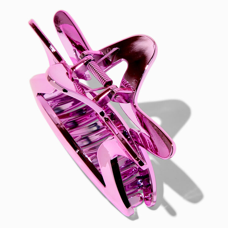 Pince &agrave; cheveux &eacute;toile rose holographique,