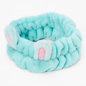 Plush Mint Bunny Ear Makeup Headwrap,