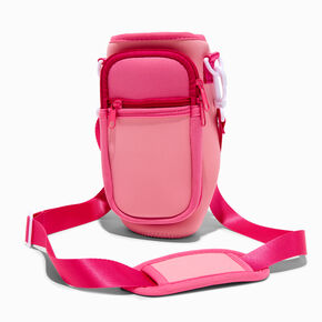 Pink Colorblock Crossbody Water Bottle Holder,