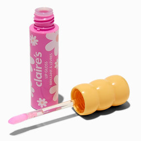 Yellow Daisy Pink Lip Gloss Wand,