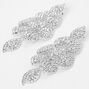 Silver-tone 2&quot; Pave Chandelier Drop Earrings,