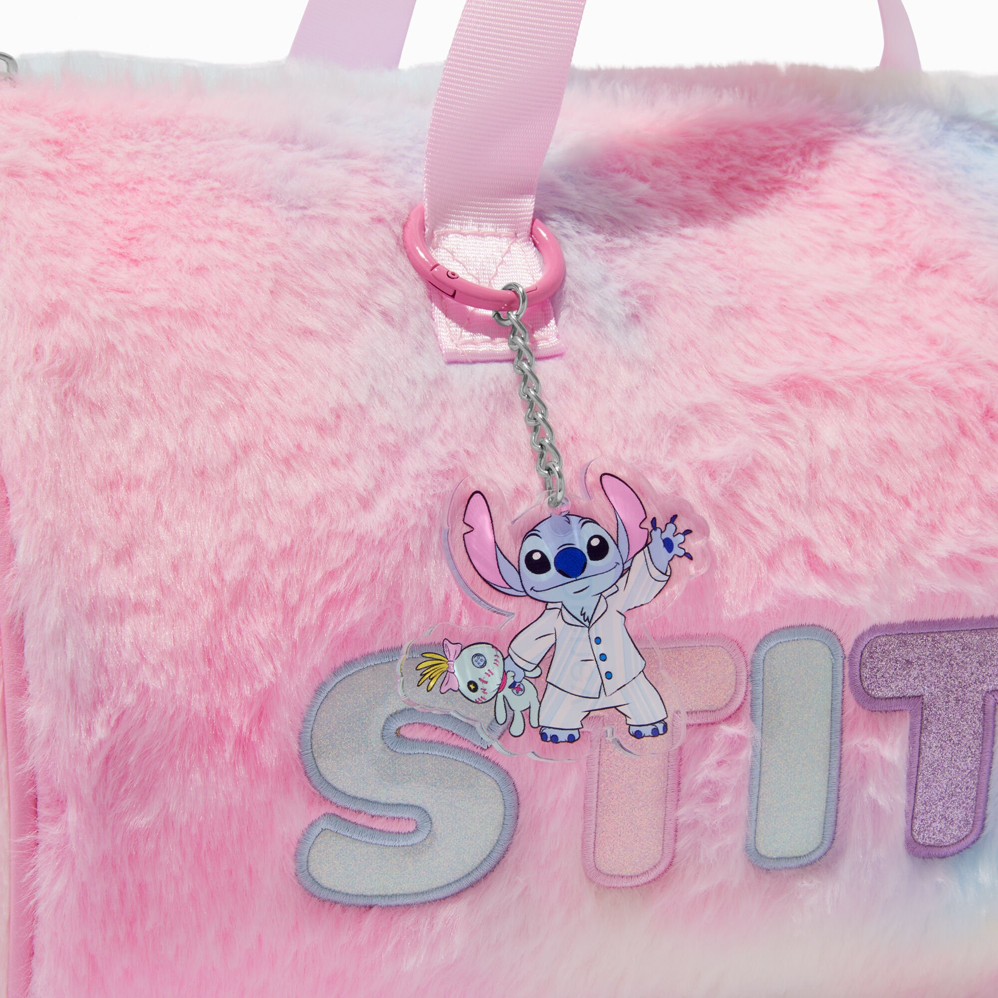 Sac en toile soirée pyjama en fausse fourrure en exclusivité chez Claire's Disney Stitch,