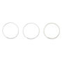 22G Sterling Silver Bar Nose Rings - 3 Pack,