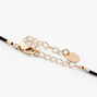 Black Cowie Shell &amp; Hibiscus Flower Pendant Cord Necklace,