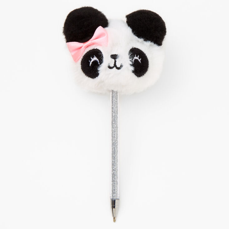 Stylo peluche panda - Blanc,