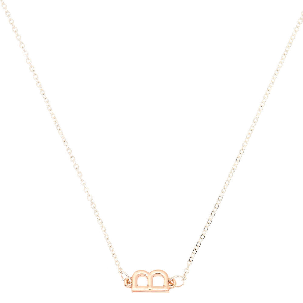 Collier à pendentif initiale B oblique en métaux mixtes,