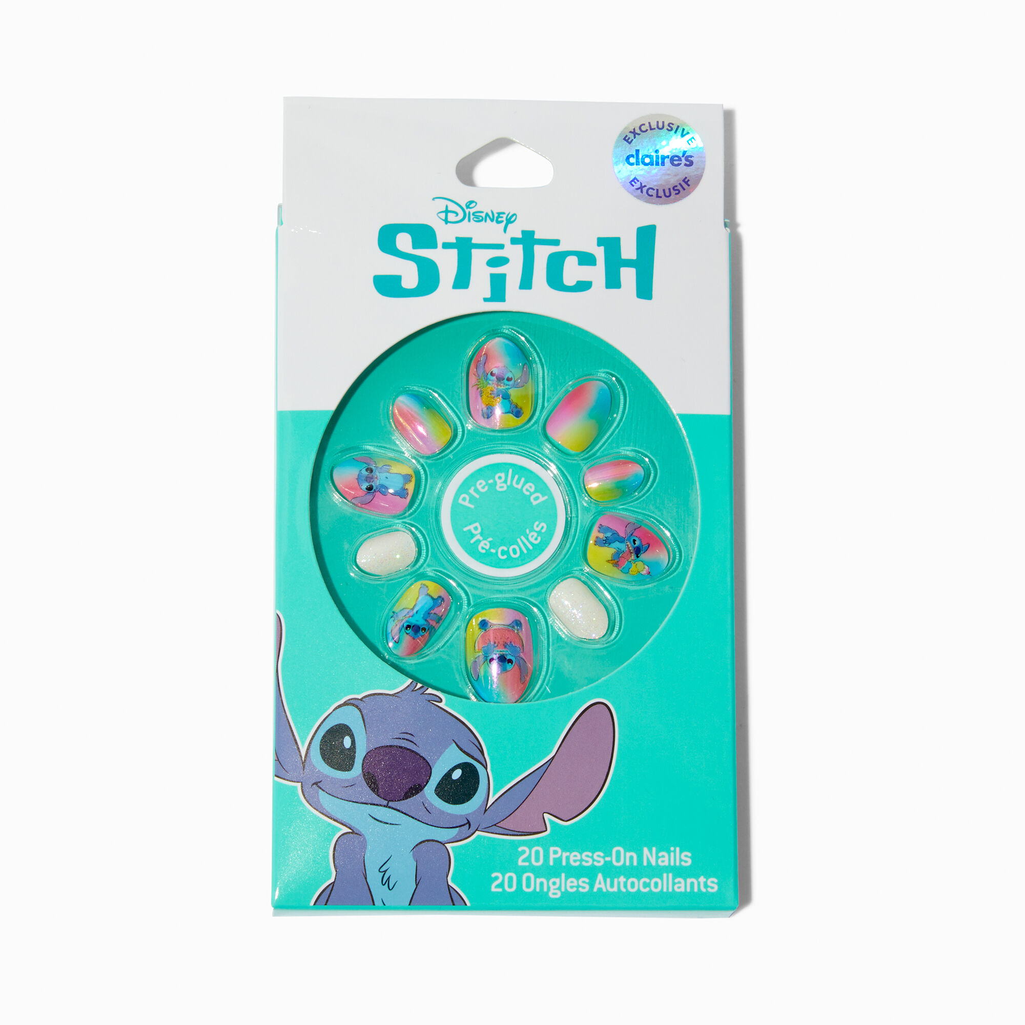 View Disney Stitch Claires Exclusive Foodie Stiletto Press On Faux Nail Set 20 Pack information