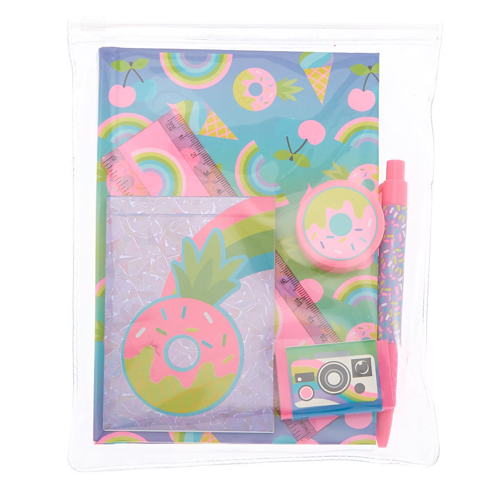 Pineapple Donut Stationery Set - Pink, 6 Pack,