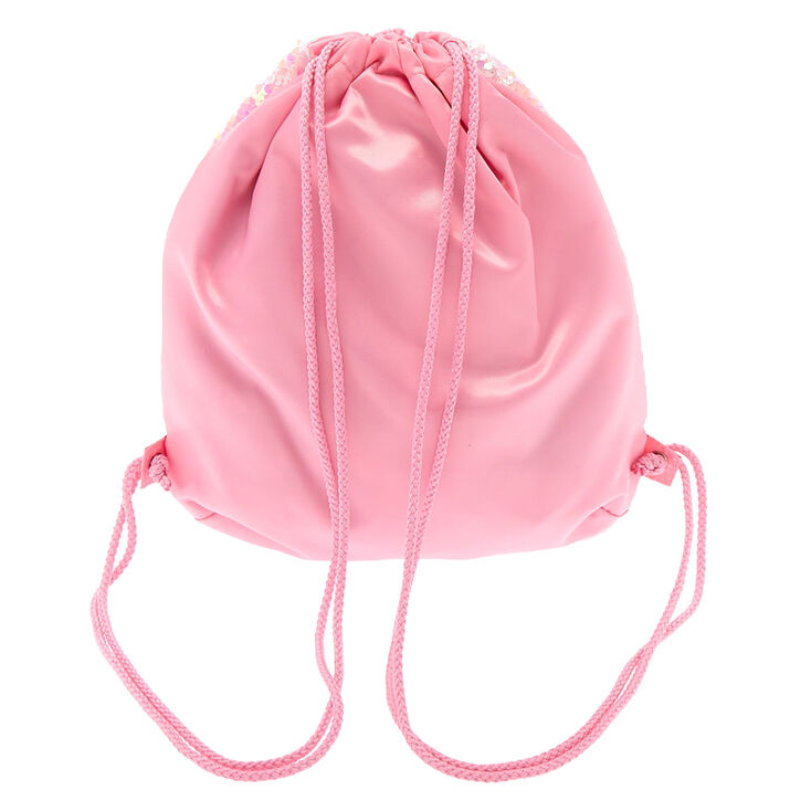Claire&#39;s Club Sequin Ballet Drawstring Bag - Pink,