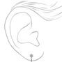 Silver Cubic Zirconia Round Clip On Stud Earrings - 5MM,