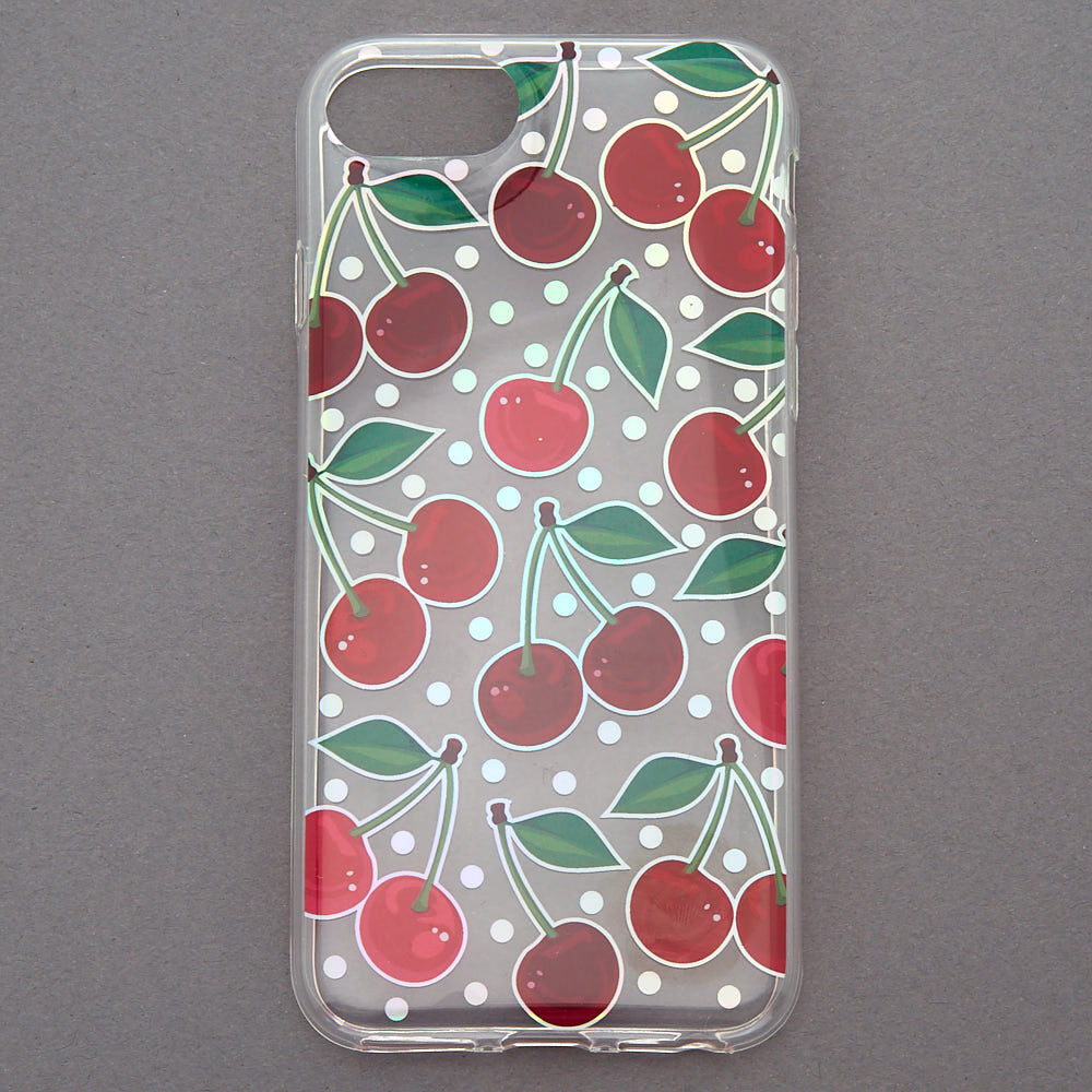 Coque de portable cerise holographique - Compatible avec iPhone 6/7/8,