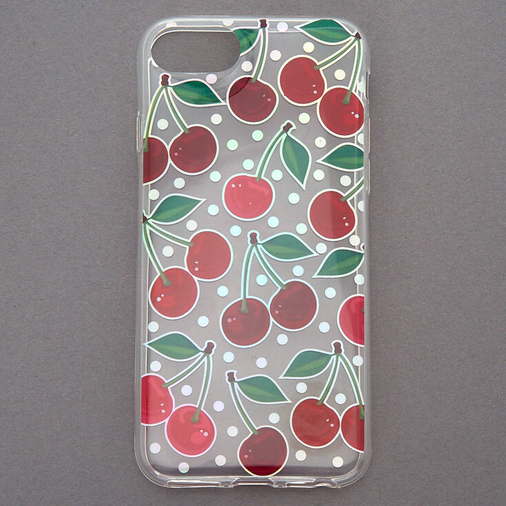 Coque de portable cerise holographique&nbsp;- Compatible avec iPhone 6/7/8,